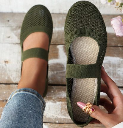 Brenda – Atmungsaktive fliegende Woven Damenschuhe mit weichem Boden