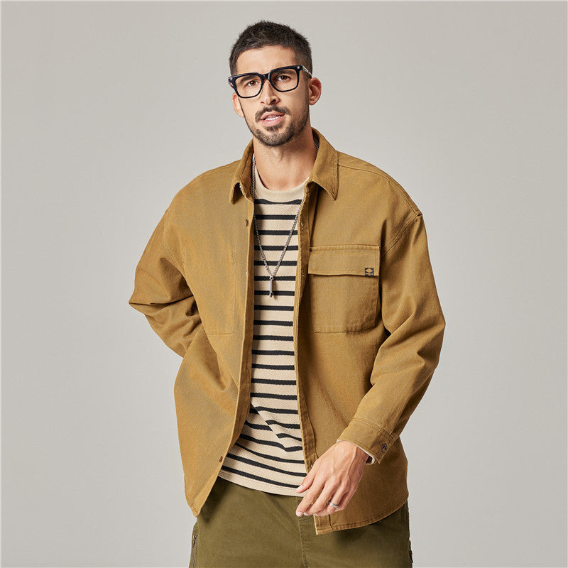 Ken – Retro Herrenhemd aus schwerem Baumwollstoff