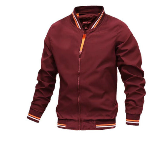 Herren Bomberjacke Freizeit & Sport – Stylische Übergangsjacke mit Streifenkragen