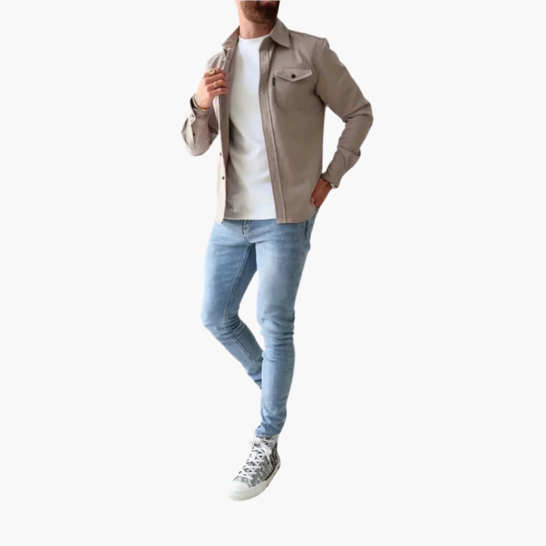 Herren Overshirt Jacke – Modernes Button-Through Design, Vielseitiger Stil für Freizeit und Business