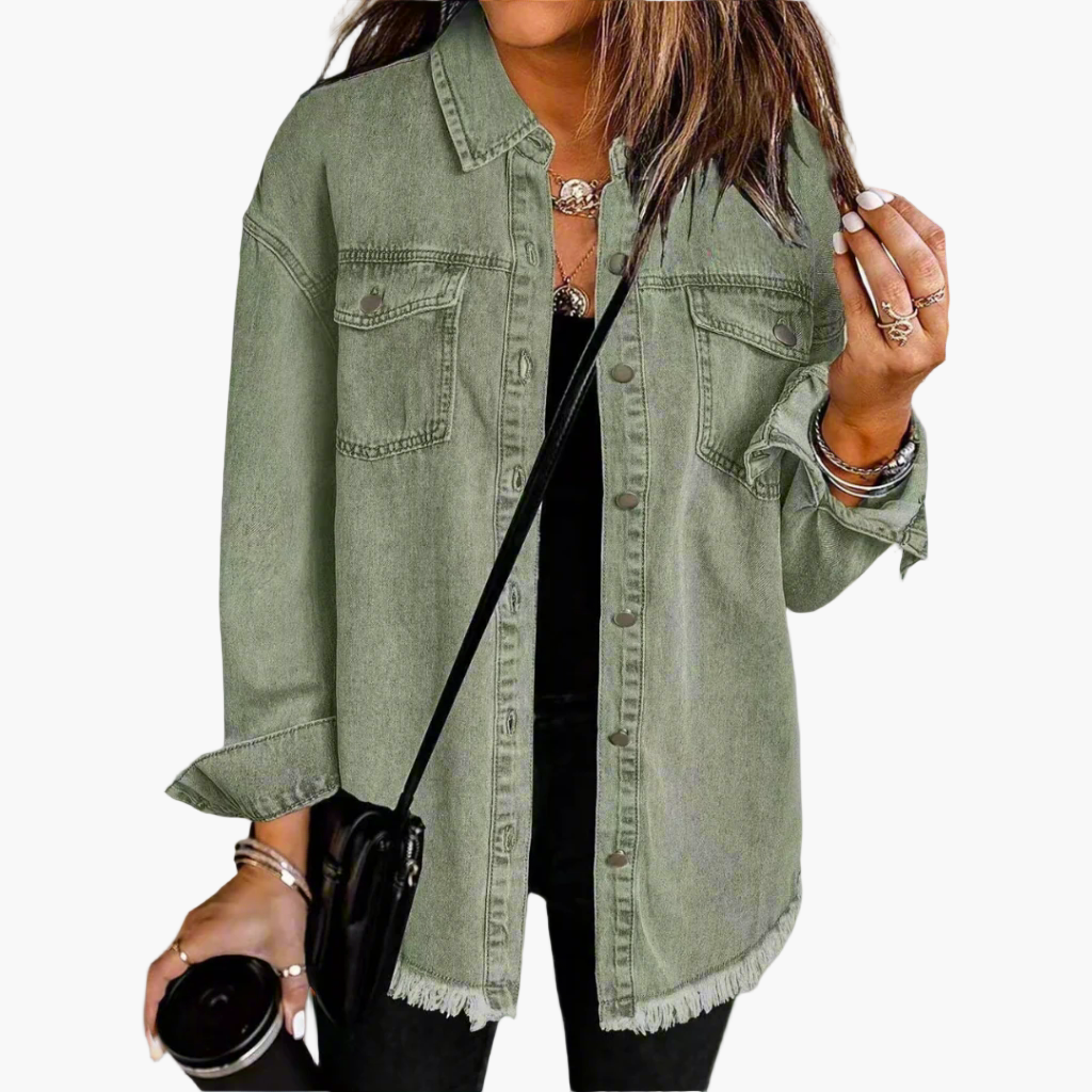 Damen Oversize Jeansjacke – Trendige Freizeitjacke im modernen Streetstyle