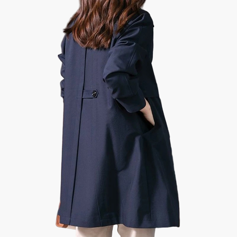 Damen Kurzmantel Trenchcoat – Eleganter Business & Freizeit Mantel mit Knopfleiste