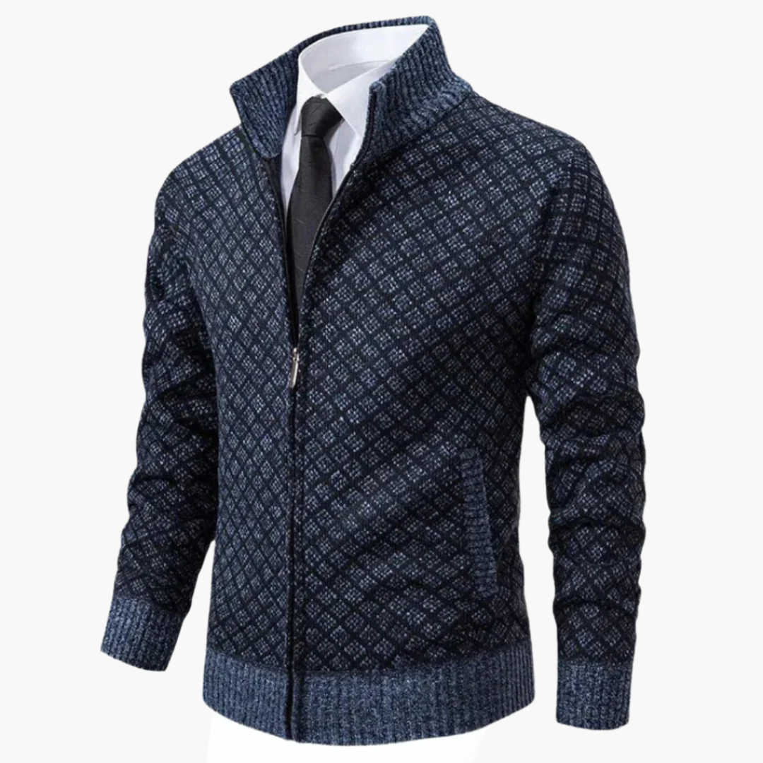 Herren Strickjacke im Business Casual Stil – Elegante Jacke mit Reißverschluss für Büro und Freizeit