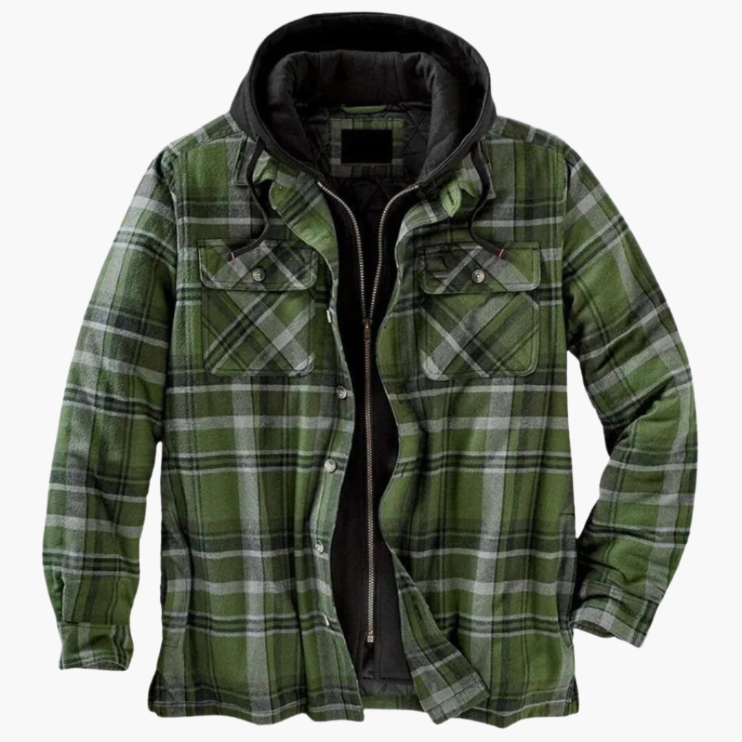 Herren Outdoor-Jacke im Holzfäller-Stil mit Kapuze und warmer Stepp-Innenseite – Perfekt für Alltag und Abenteuer