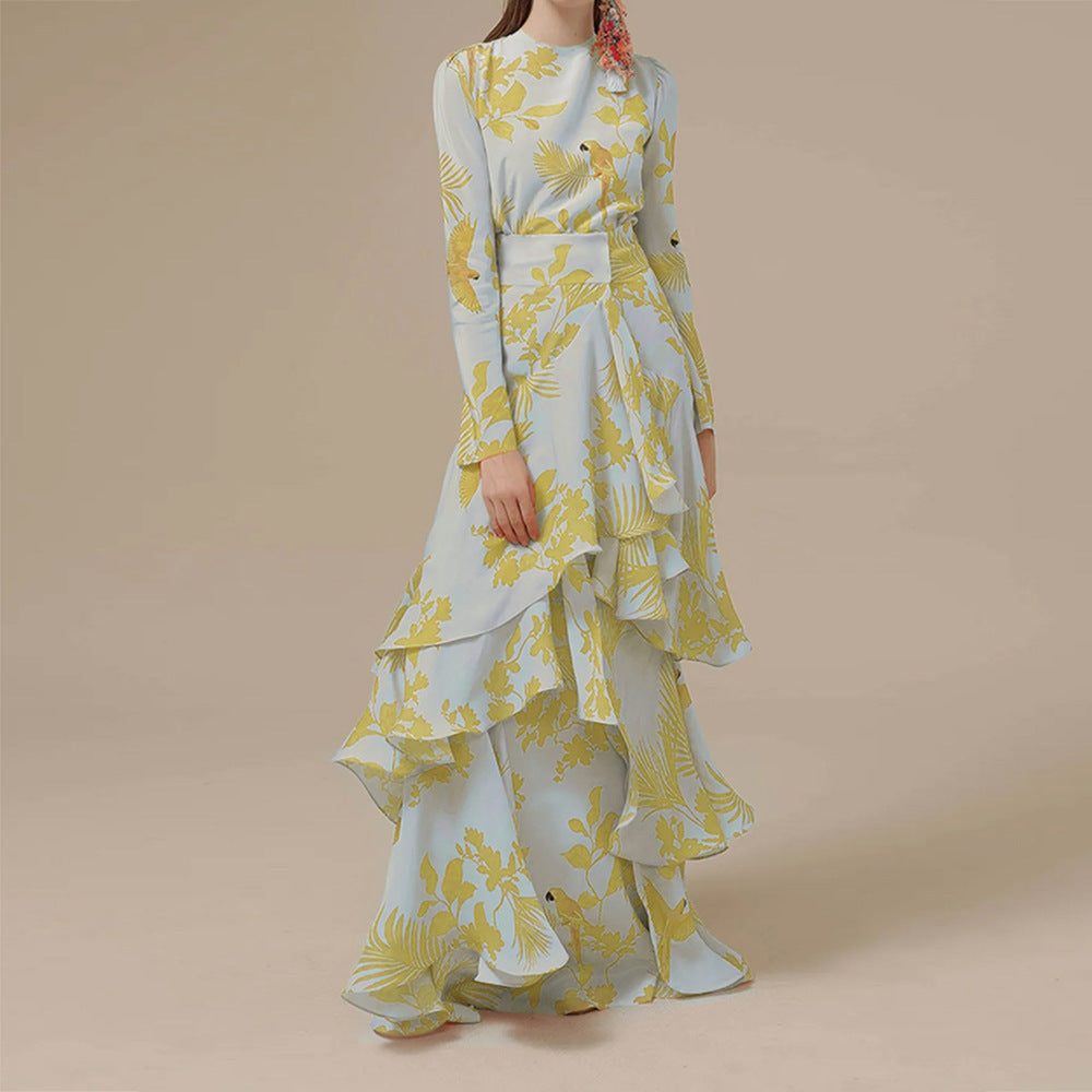 Brenda – Modisches Bedrucktes Rüschensommerkleid