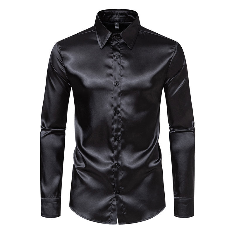 Matthew – Satin Hemd in Soliden Farben