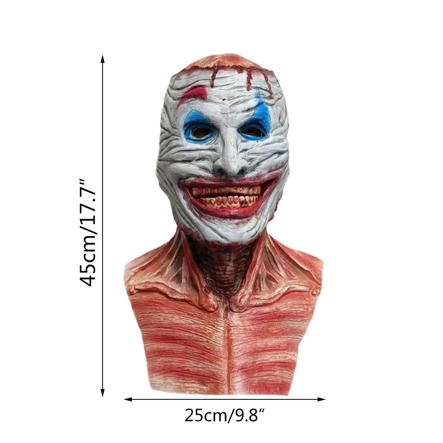 Halloween Latex Maske für Erwachsene – Gruselige DIY Horror-Clown Kopfhaube für Kostüm & Party