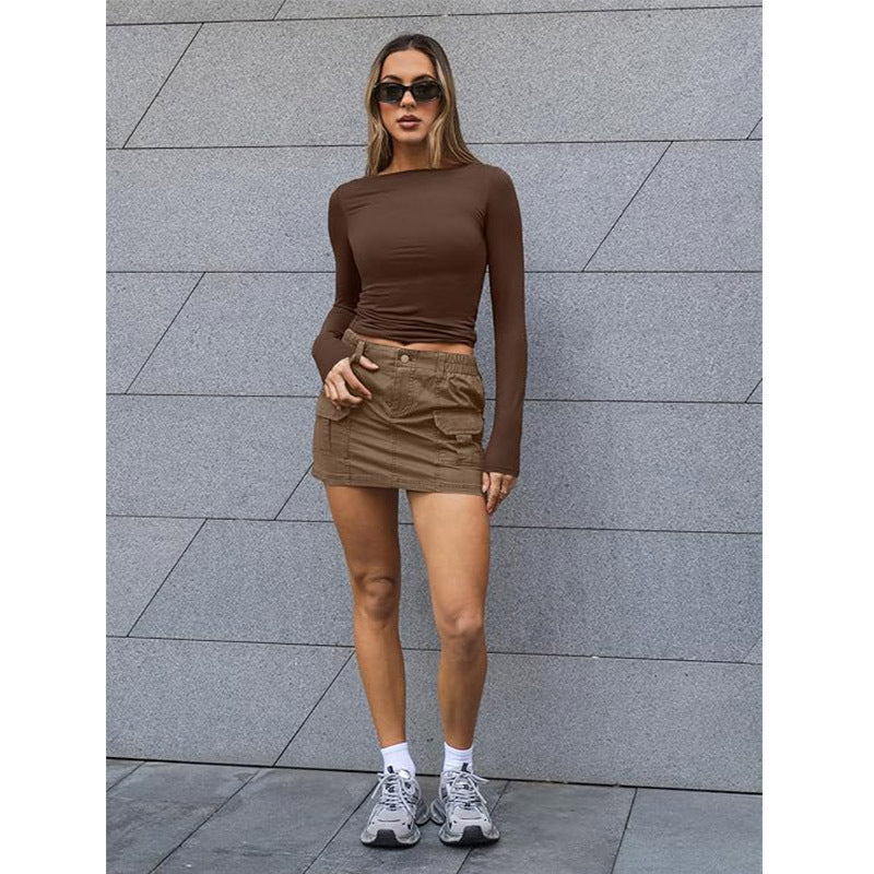 Lisa – Slim Fit Langarm-T-Shirt mit Rundhalsausschnitt