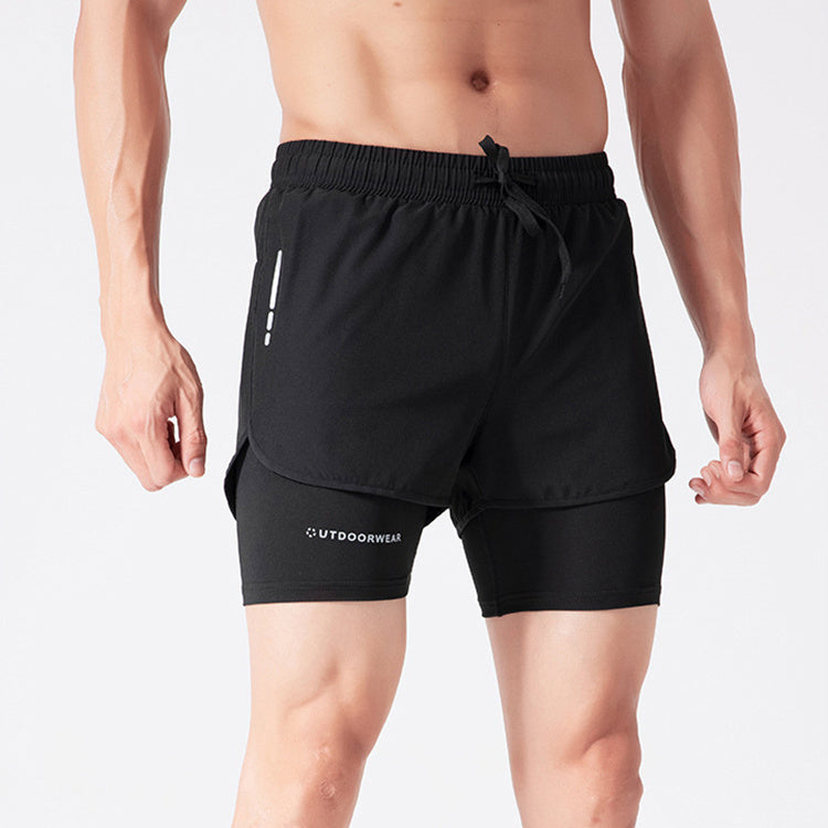 Ian – Sportliche Herren-Shorts mit Kordelzug und doppelter Schicht, schnelltrocknend und hoch elastisch
