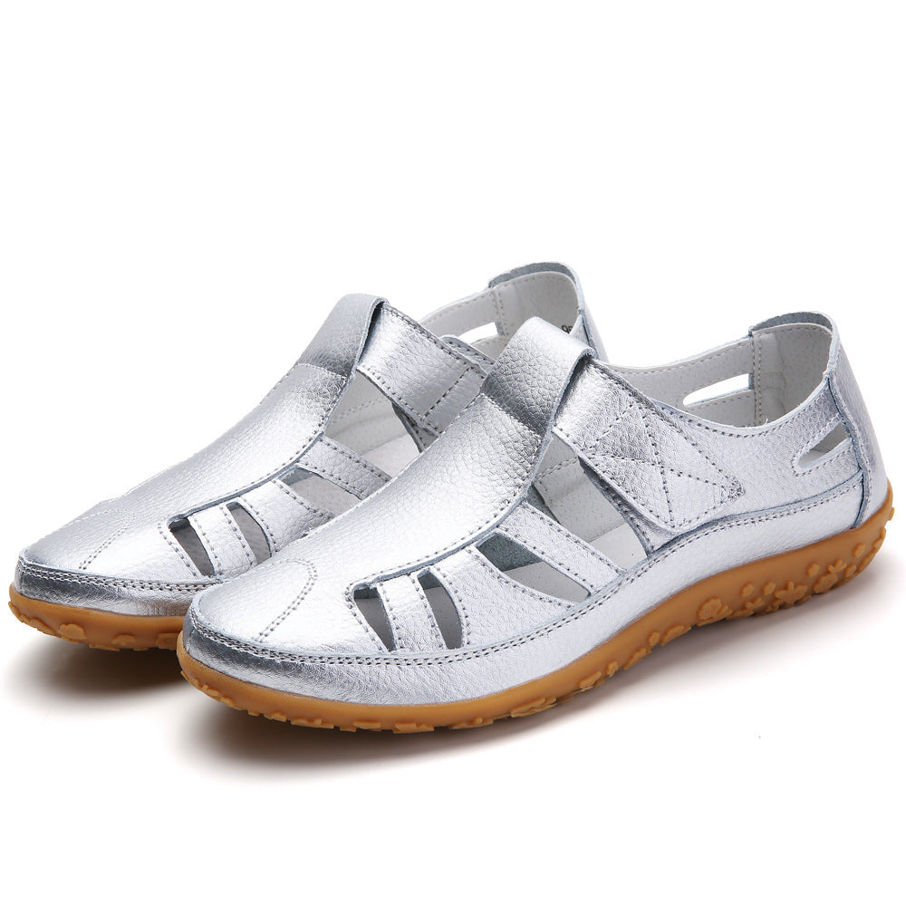 Amanda – Handgemachte Retro Weichsohlenschuhe aus veganem Leder mit Klettverschluss