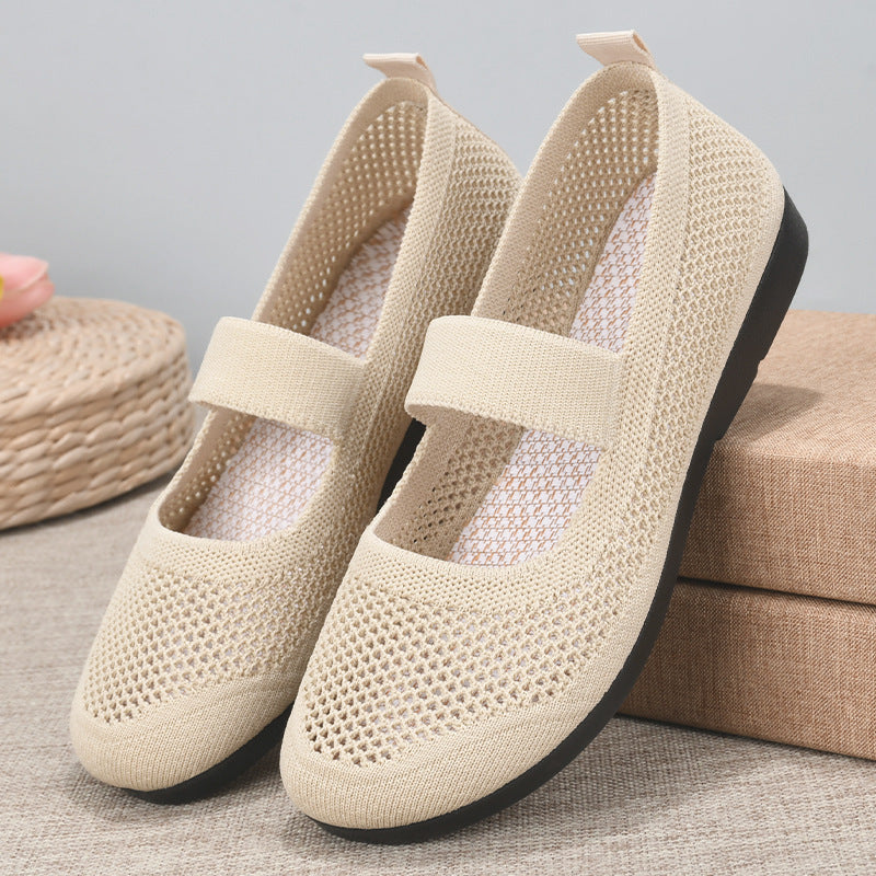 Brenda – Atmungsaktive fliegende Woven Damenschuhe mit weichem Boden