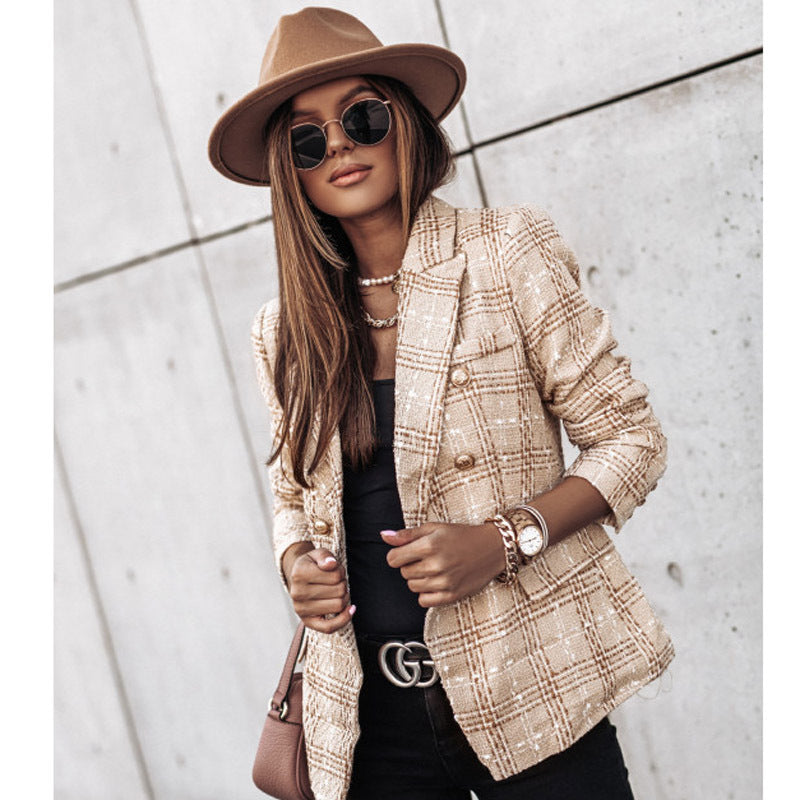 Oscar – Schmal geschnittener Blazer mit Karo-Muster