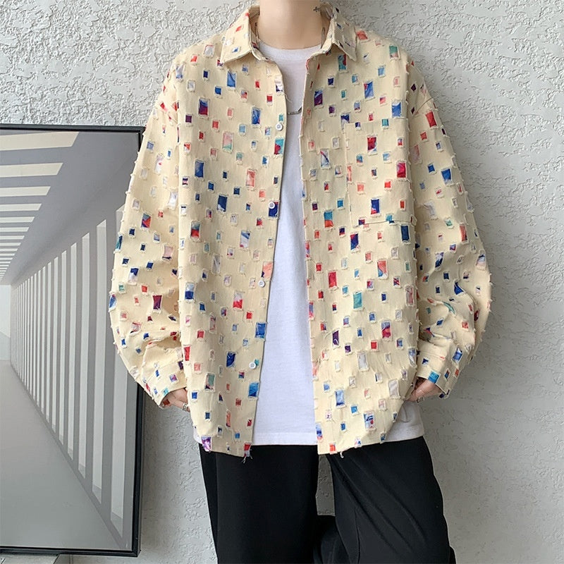 Alex – Lässiges Langarmhemd im Zerrissenen Design