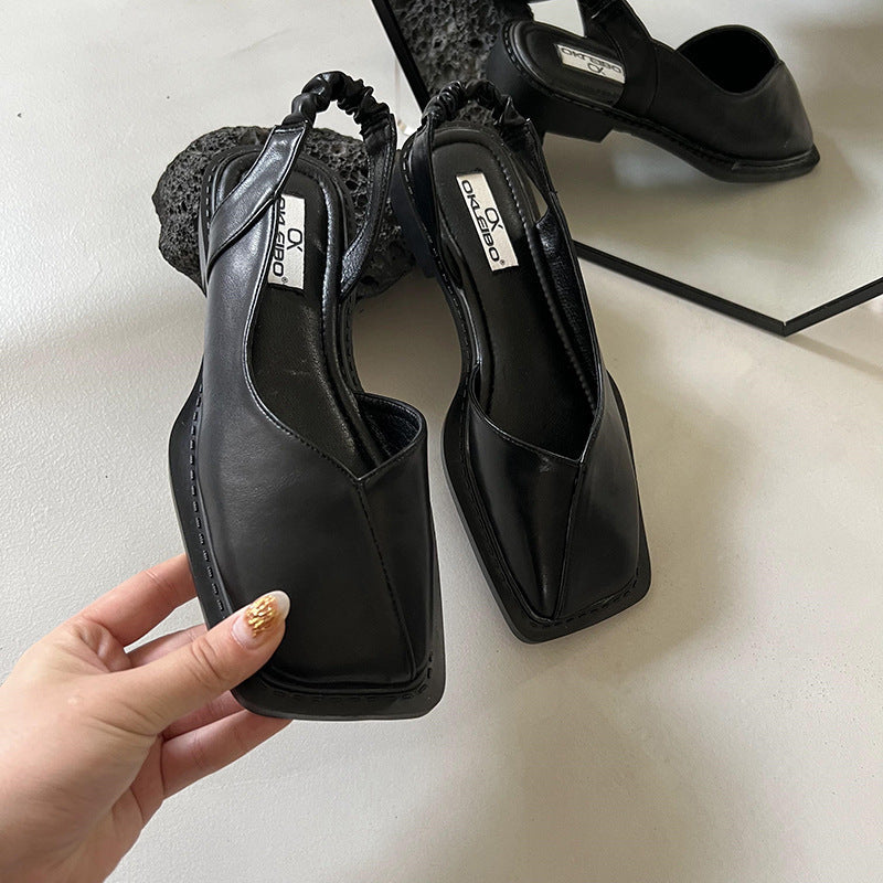 Karen – Modische Schuhe mit Quadratischem Absatz und Freier Ferse