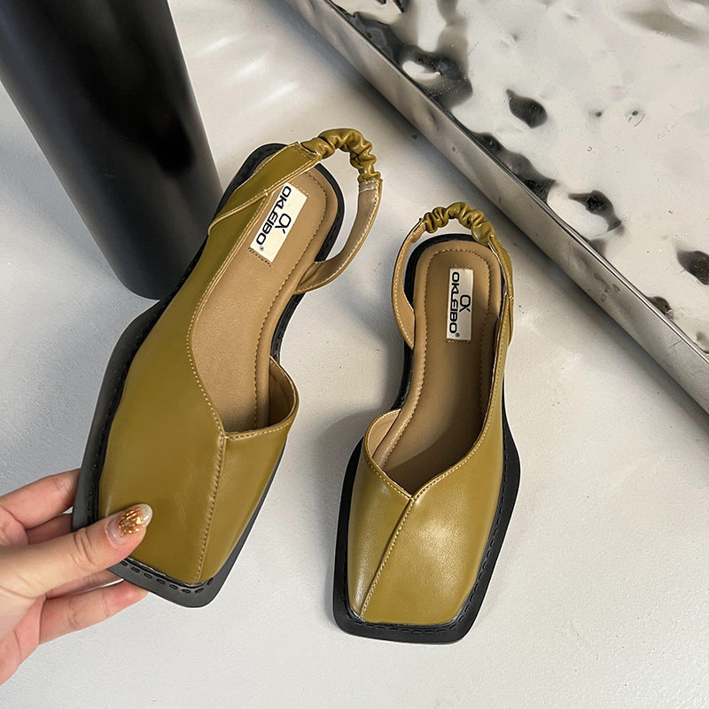 Karen – Modische Schuhe mit Quadratischem Absatz und Freier Ferse