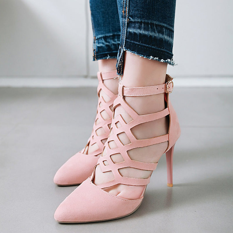 Helen – Hochhackige Cutout-Römerschuhe