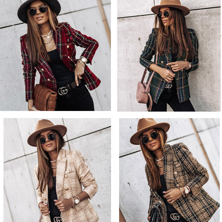 Oscar – Schmal geschnittener Blazer mit Karo-Muster