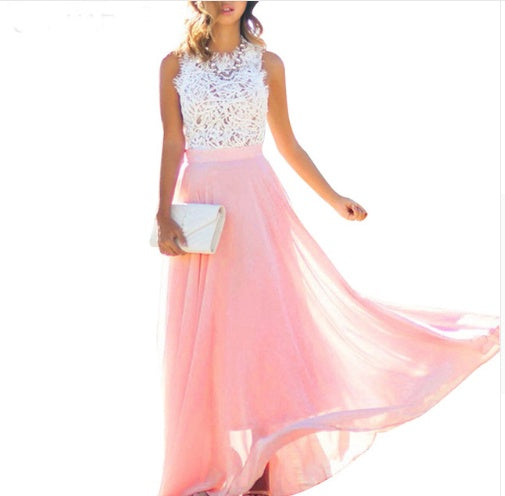 Jane – Überlängendes Chiffonkleid mit Spitzenakzenten