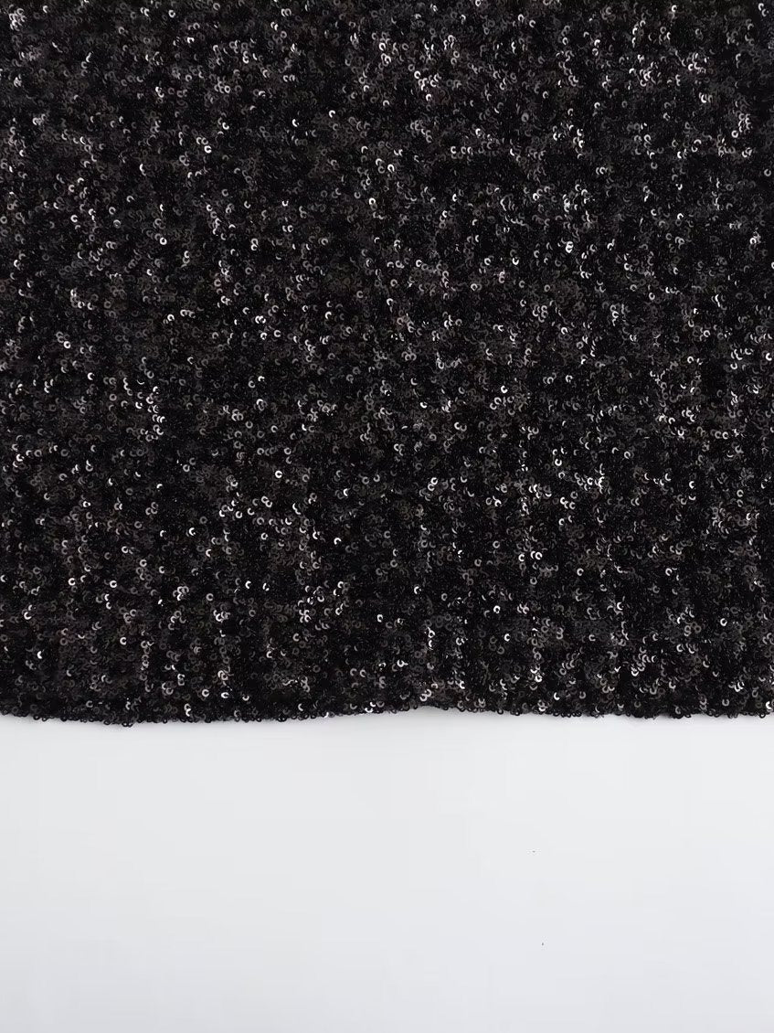 Shirley – Ärmelloses Minikleid mit gepolsterten Schulterträgern und Perlenverzierung