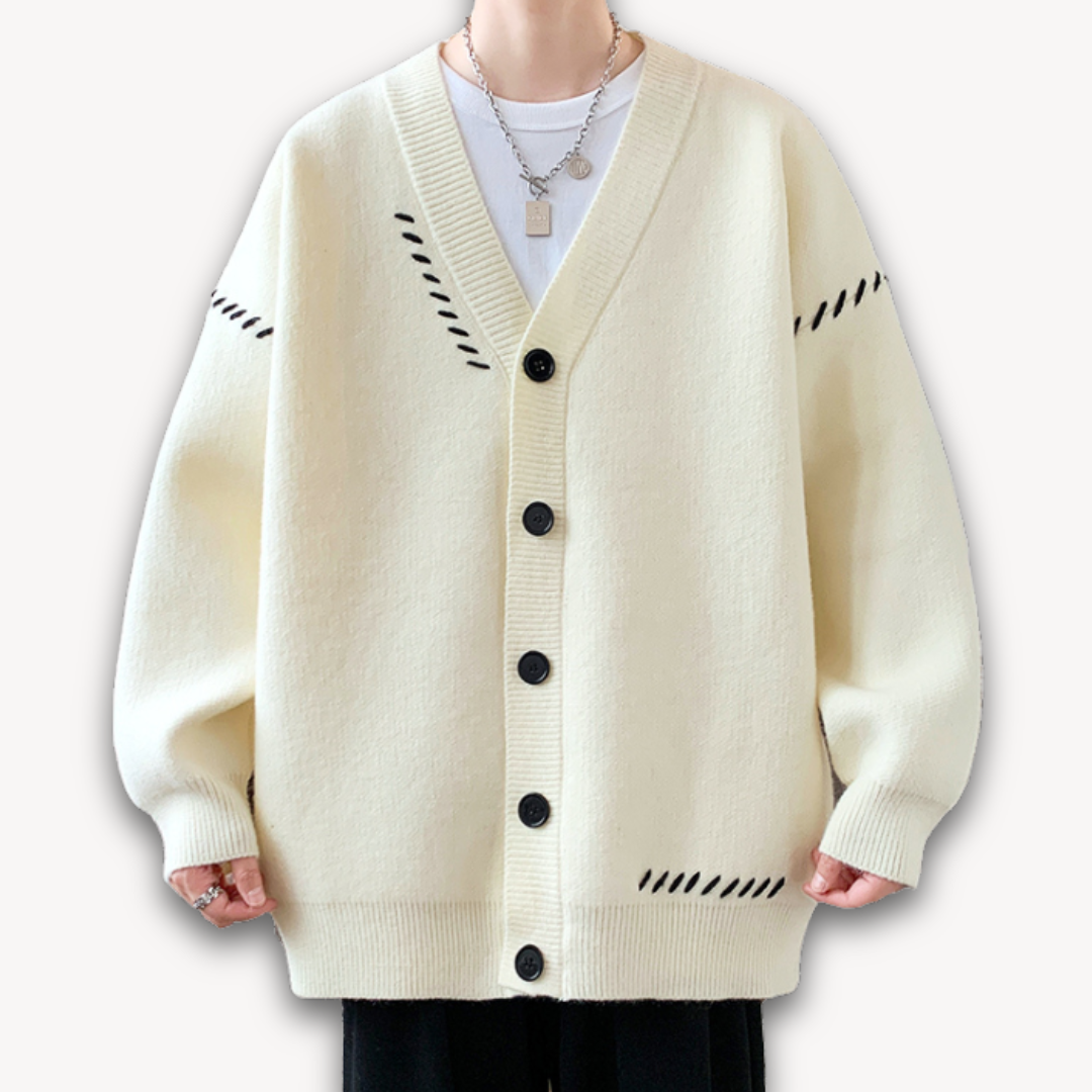 Herren Strick-Cardigan mit Knopfleiste – Moderner Freizeitstil und Komfort