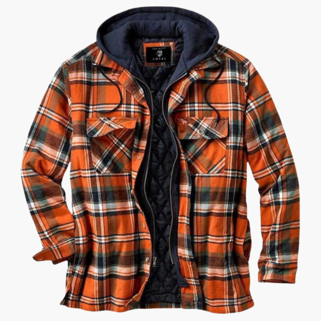 Herren Outdoor-Jacke im Holzfäller-Stil mit Kapuze und warmer Stepp-Innenseite – Perfekt für Alltag und Abenteuer