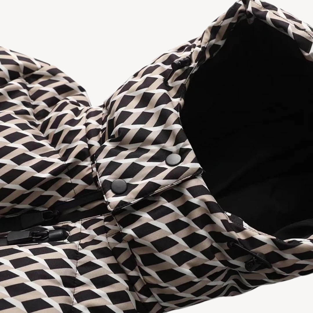 Damen Steppjacke mit Gürtel und Kapuze – Modische, Wasserabweisende Winterjacke