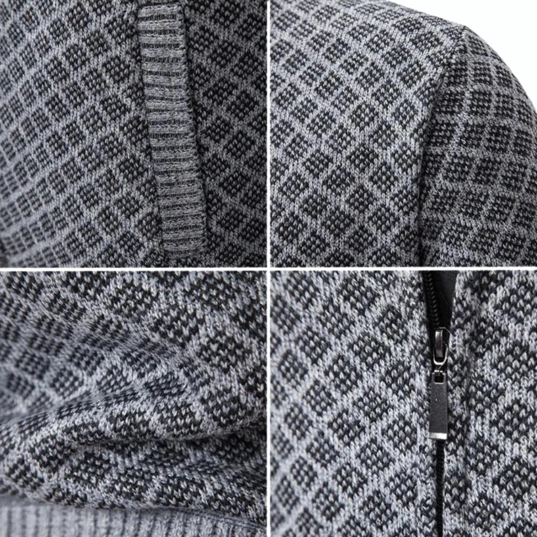 Herren Strickjacke im Business Casual Stil – Elegante Jacke mit Reißverschluss für Büro und Freizeit