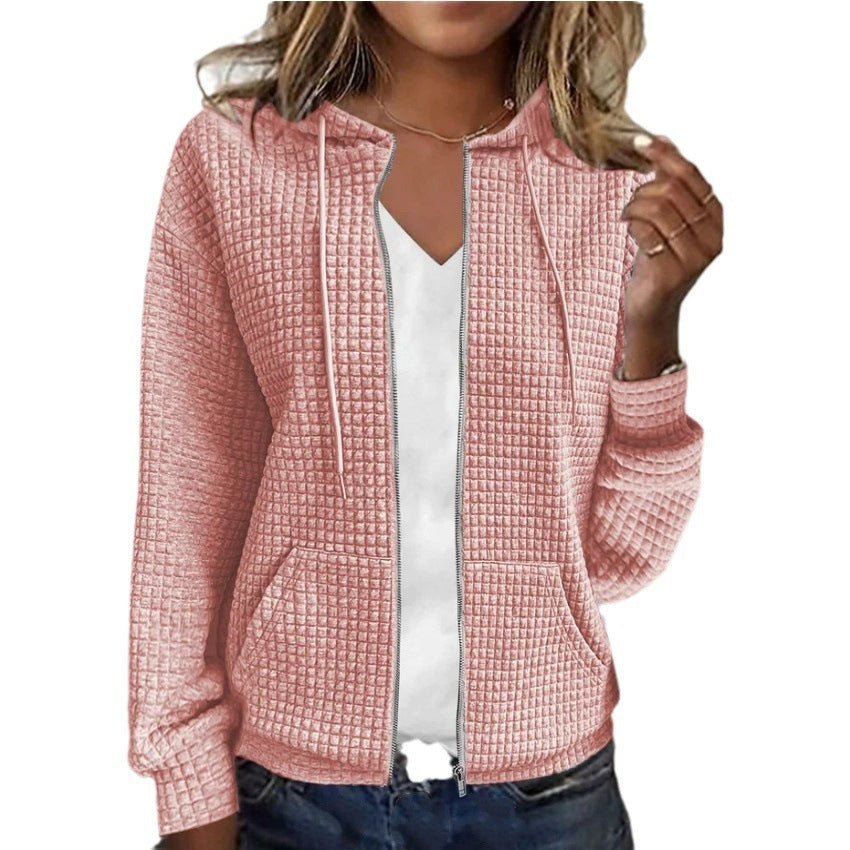 Jessica – Langer Damen-Cardigan mit Reißverschluss und Kapuze