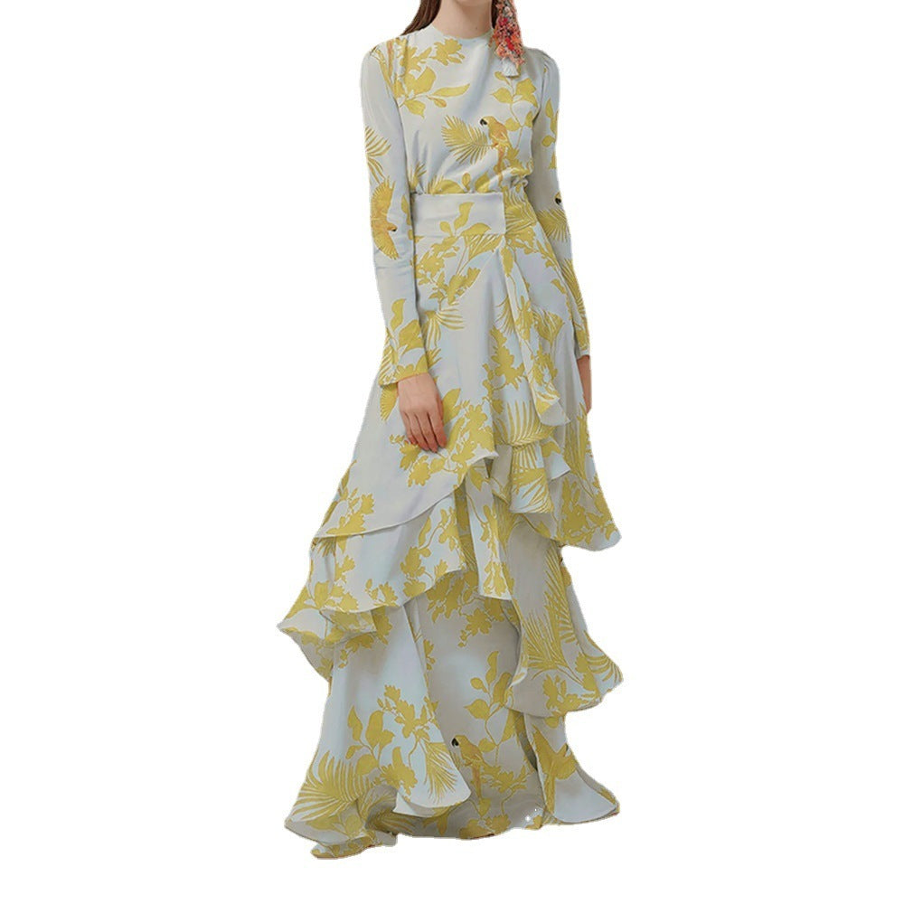 Brenda – Modisches Bedrucktes Rüschensommerkleid