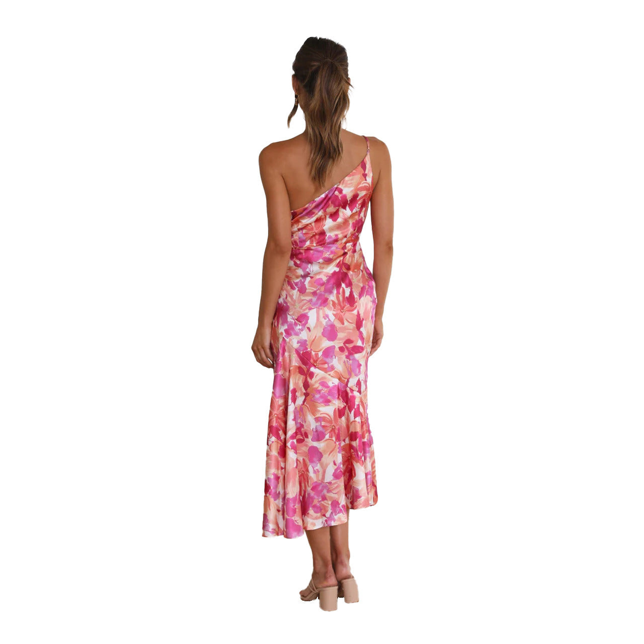 Rose – Langes Damenkleid mit Blumendruck