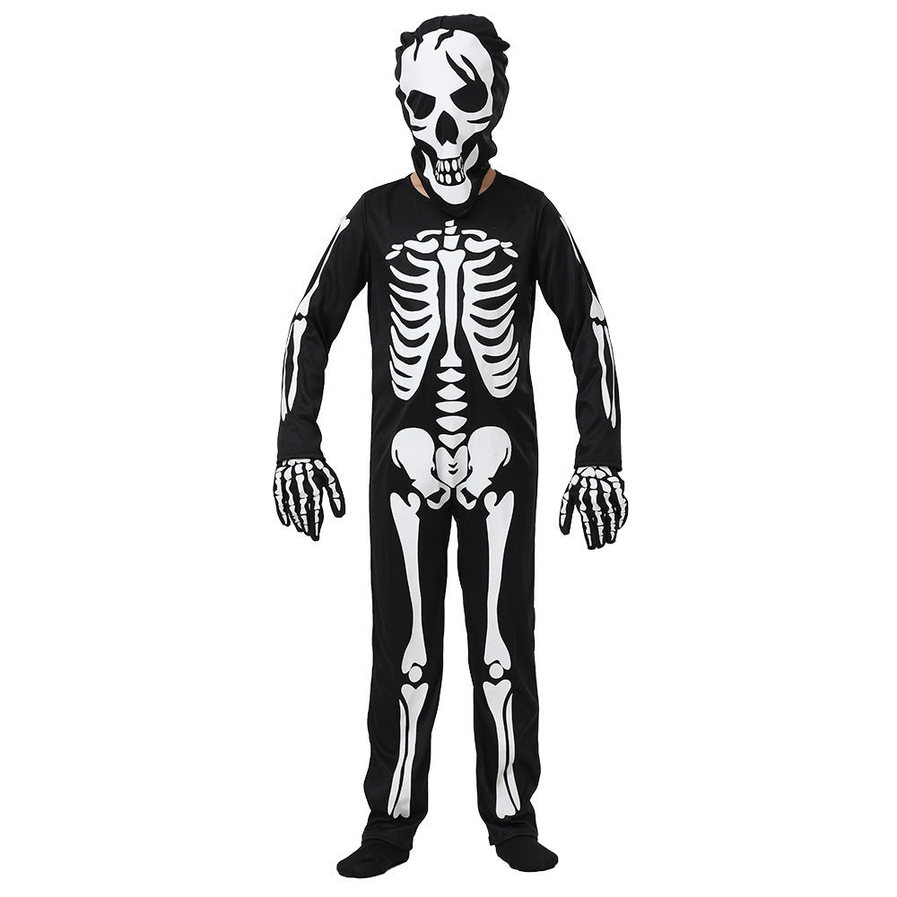 Halloween Kinder Skelett Kostüm – Leuchtender Ganzkörperanzug für Jungen und Mädchen – Perfekt für Halloween-Partys & Trick-or-Treat