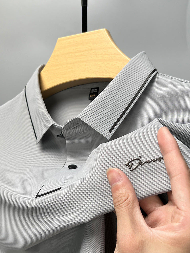 Charlie – Sommer-Polohemd mit kurzen Ärmeln aus Ice Silk