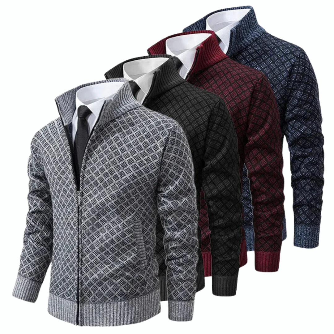 Herren Strickjacke im Business Casual Stil – Elegante Jacke mit Reißverschluss für Büro und Freizeit