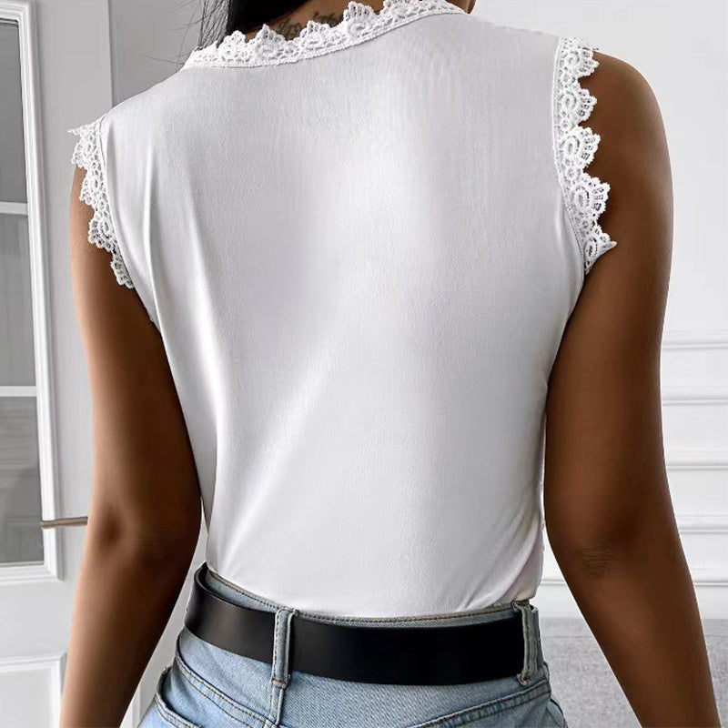 Kim – Spitzenblumen Top für Damen