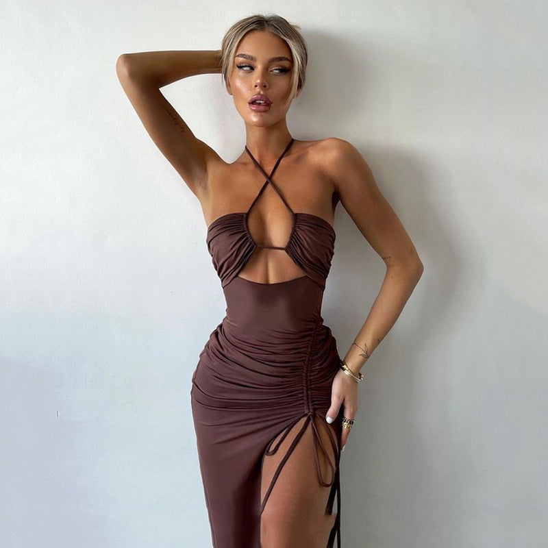 Alison – Sexy Halterneck Spitzenkleid mit Schlitz für Damen im Sommer Y2K Stil