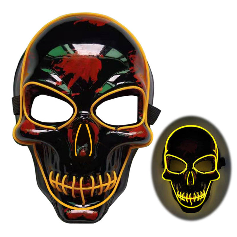 Halloween LED Leuchtende Totenkopfmaske für Erwachsene – Gruselige Party- & Kostüm-Maske