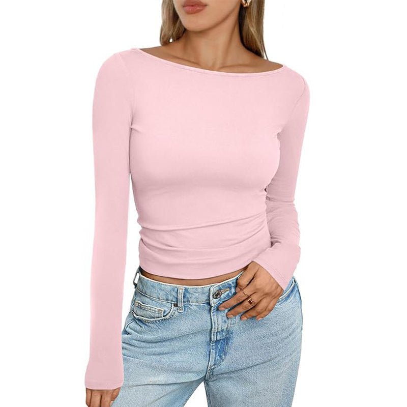 Lisa – Slim Fit Langarm-T-Shirt mit Rundhalsausschnitt