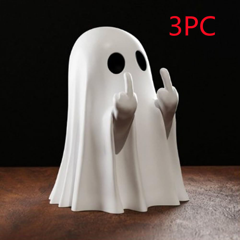 Halloween Dekofigur Geist mit Mittelfinger – Lustige und Freche Halloween Dekoration