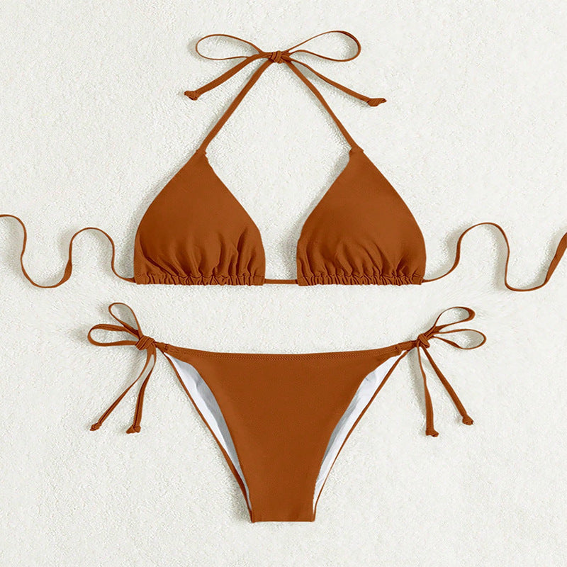 Anna – Bunter gebundener Halter-Bikini