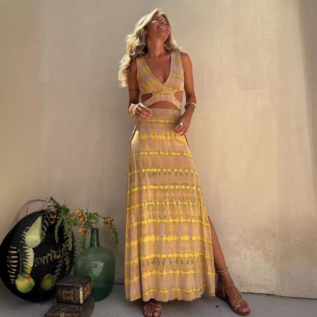 Margaret – Langes Rückenfreies Kleid mit Neckholder