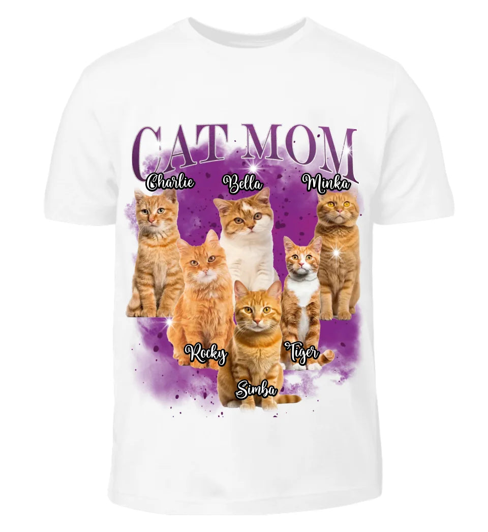 Amy – Vintage "Cat Mom" Grafik-T-Shirt für Damen