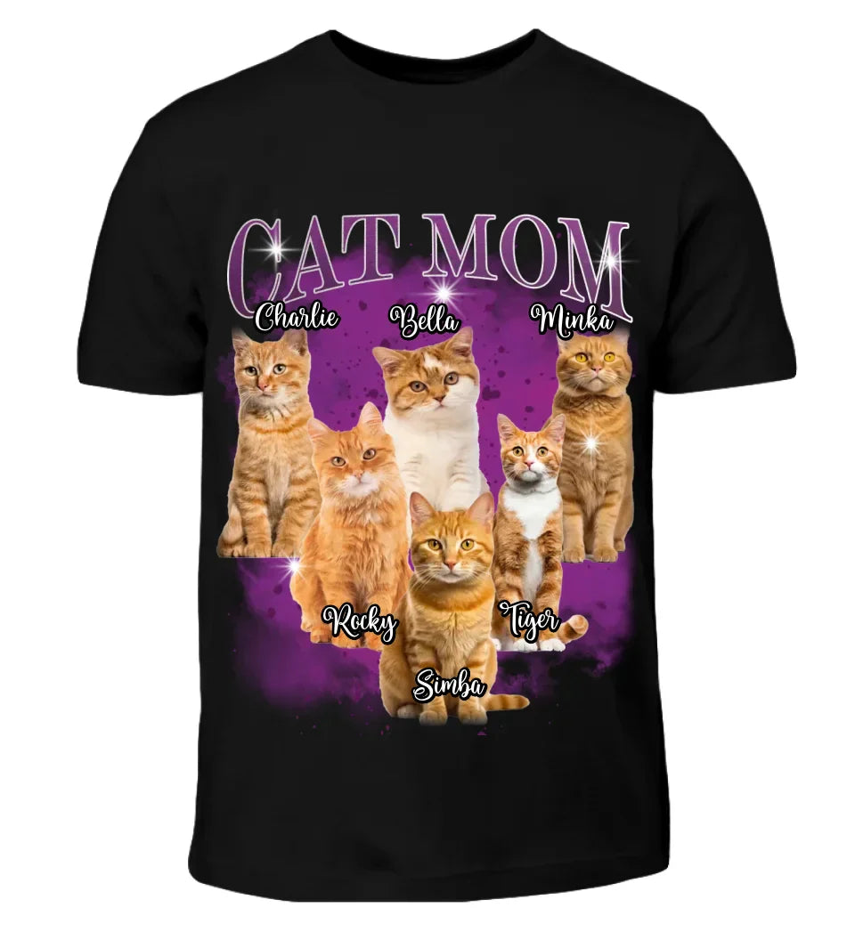 Amy – Vintage "Cat Mom" Grafik-T-Shirt für Damen