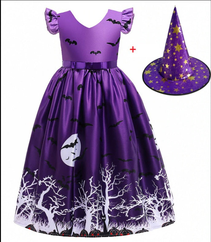 Sophie – Halloween Prinzessinkleid mit Halloween-Print