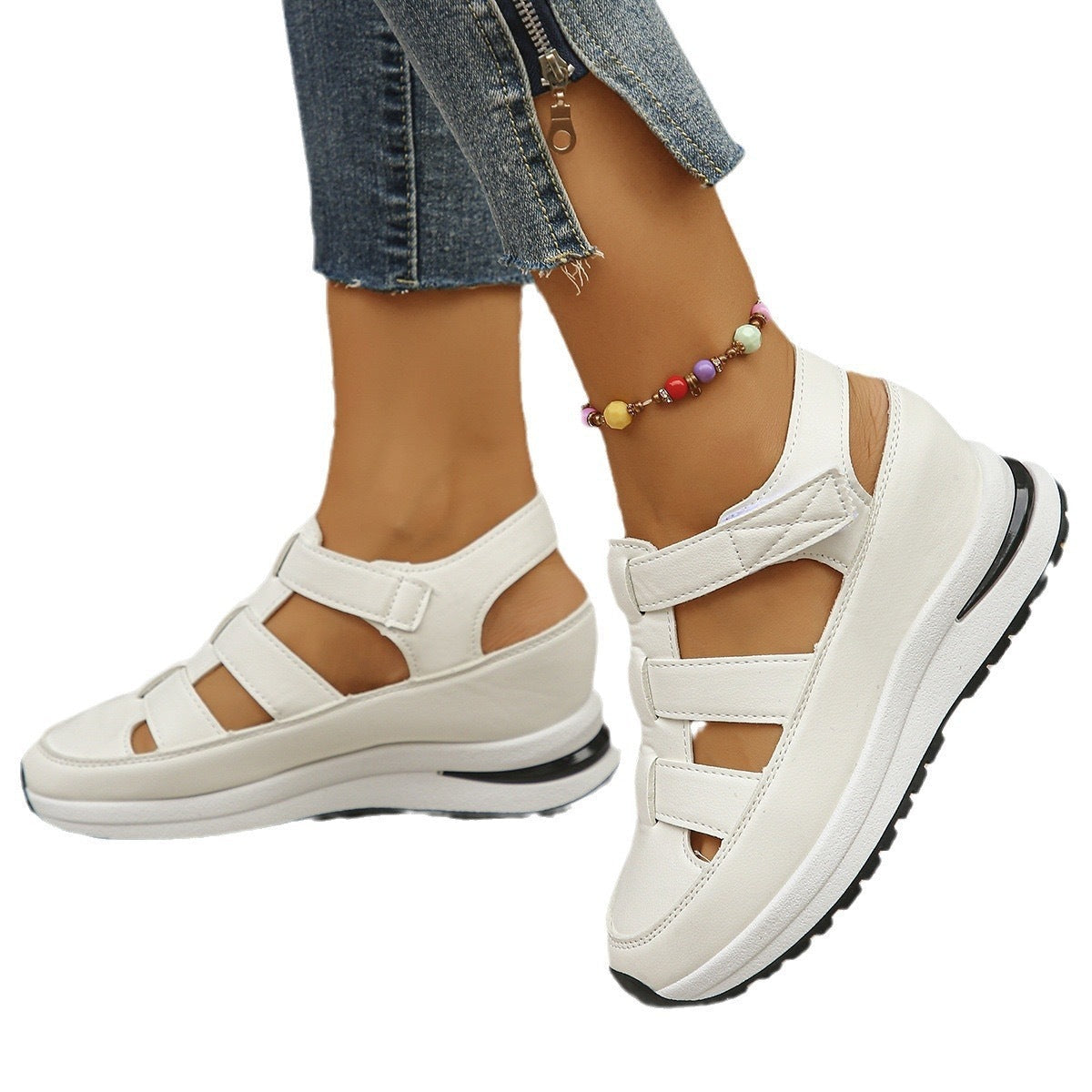 Heidi – Atmungsaktive Wedge-Schuhe mit offenem Zehenbereich