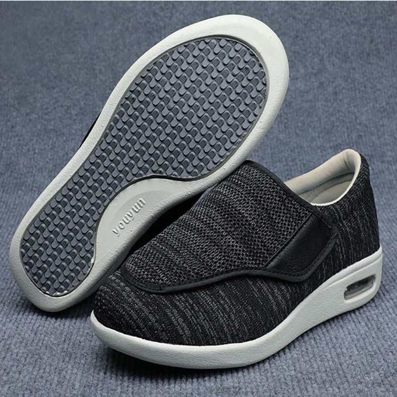 Herren Komfort-Slipper für Diabetiker – Weite orthopädische Schuhe mit Klettverschluss