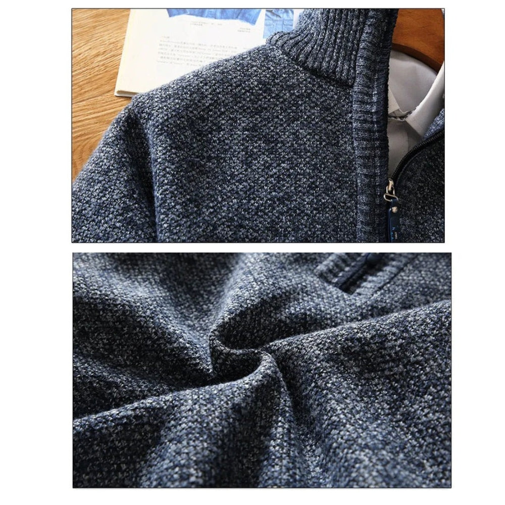 Herren Pullover mit Reißverschluss – Strick-Design – Moderner Freizeit-Look