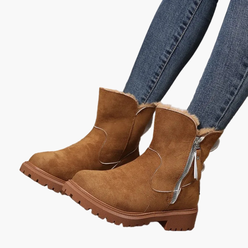 Damen Winter Stiefeletten mit Warmfutter und Reißverschluss – Modische Komfort-Boots für Alltag & Freizeit