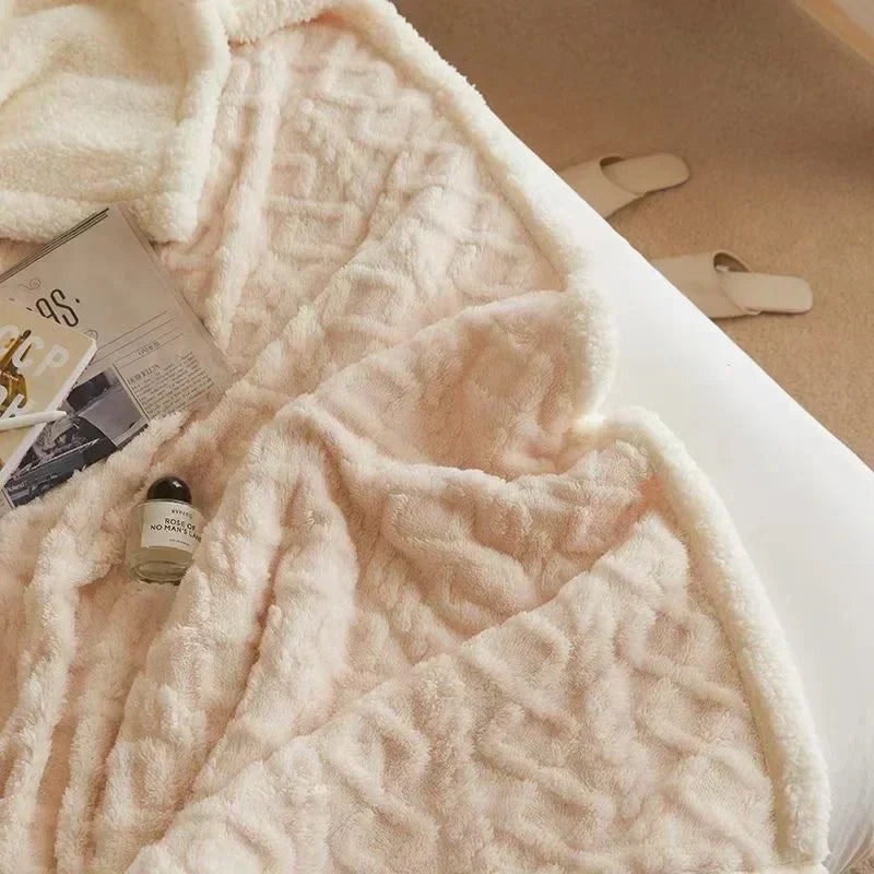 Unisex Flauschige Winter Schlafdecke – Luxus Komfortdecke für Bett & Sofa, Kuscheliger Stil für kalte Tage