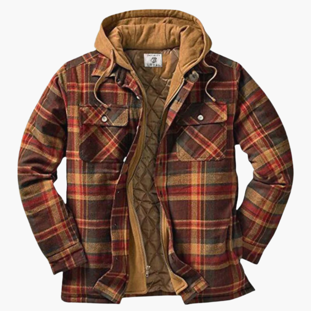 Herren Outdoor-Jacke im Holzfäller-Stil mit Kapuze und warmer Stepp-Innenseite – Perfekt für Alltag und Abenteuer