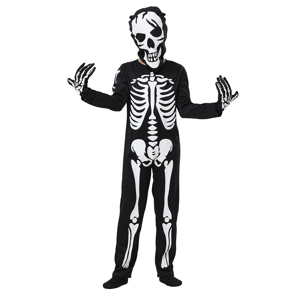 Halloween Kinder Skelett Kostüm – Leuchtender Ganzkörperanzug für Jungen und Mädchen – Perfekt für Halloween-Partys & Trick-or-Treat